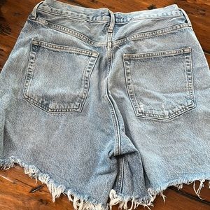 Agolde Raw Hem Mid Length Jean Shorts Size 30